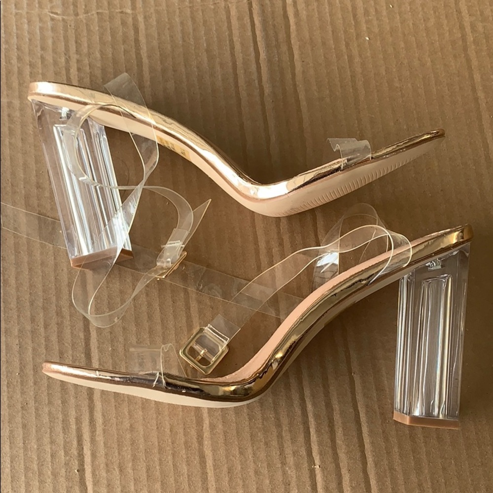 Clear strap heels